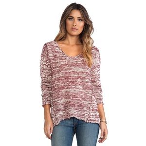 Michael Stars Marl Long Sleeve V Neck Sweater